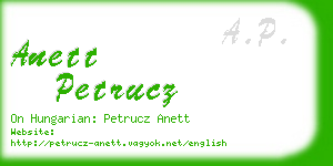 anett petrucz business card